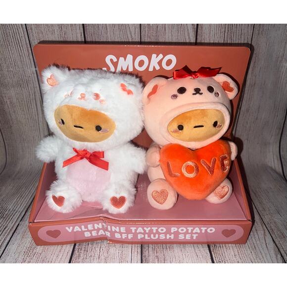 New Smoko Valentine Tayto Potato Bear BFF Plush Set - Picture 1 of 5